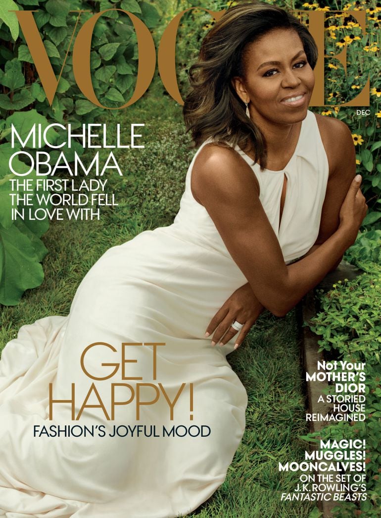 Michelle Obama posa en los jardines de la Casa Blanca para Annie Leibovitz.