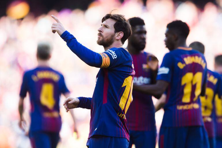 Messi celebra el segundo gol frente al Athletic.