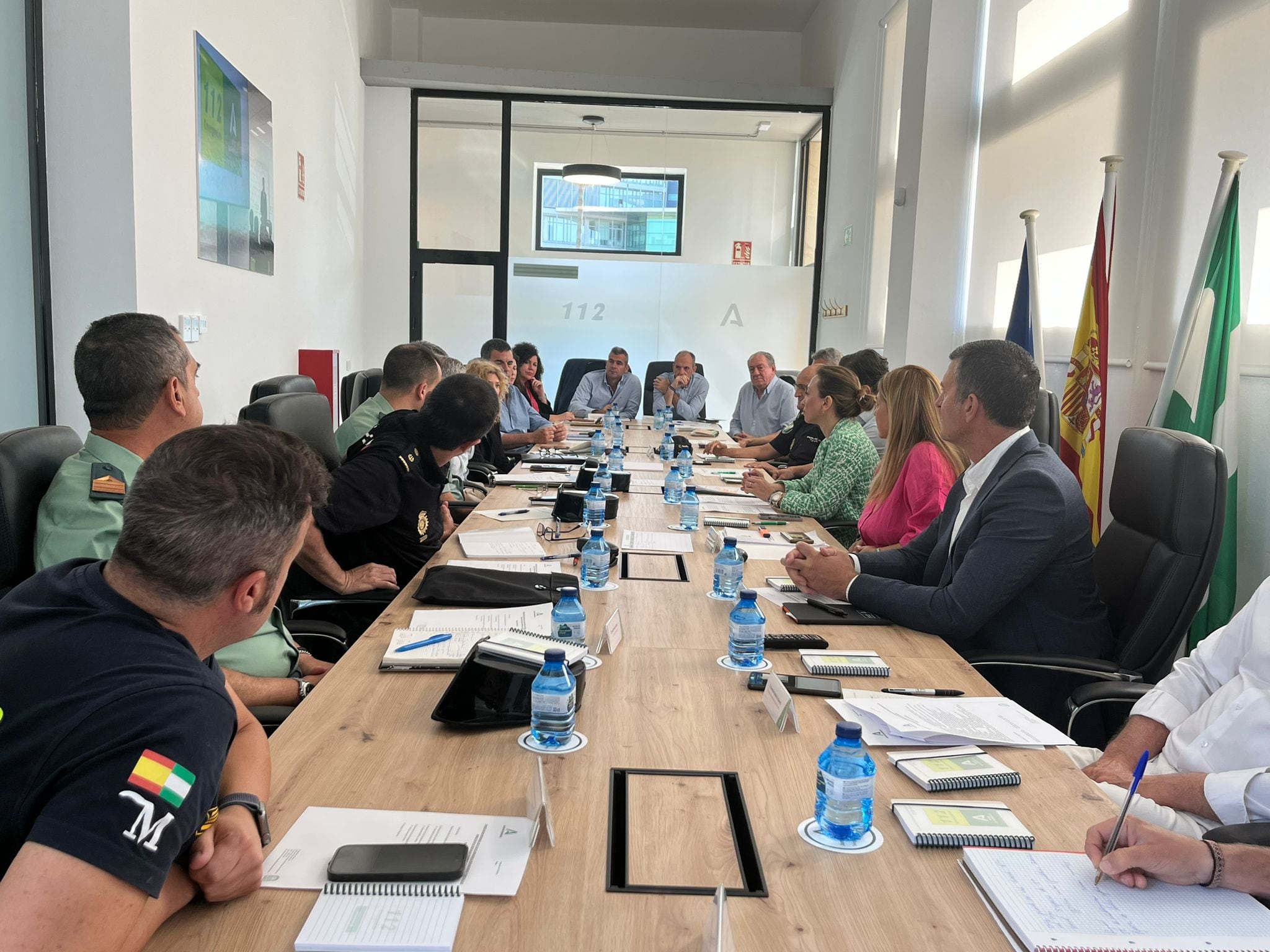 La delegada del Gobierno andaluz, Patricia Navarro,ha presidido en la sede del 112 la reunión del Comité Asesor del Plan Infoca