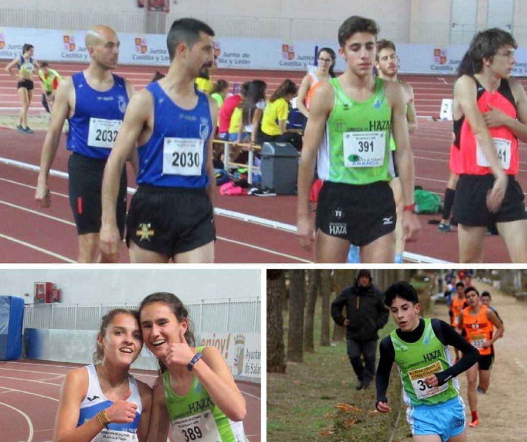 Rubén Álvarez -arriba-, Laura Herrero -abajo i.- y Carlos Albarrán.