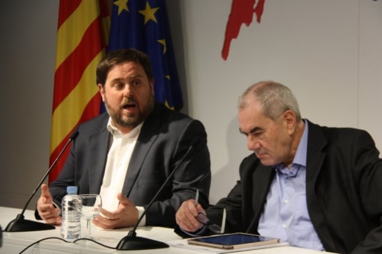 Oriol Junqueras i Ernest Maragall presenten l&#039;acord pel qual l&#039;exconseller serà número 2 de la candidatura d&#039;ERC a les europees