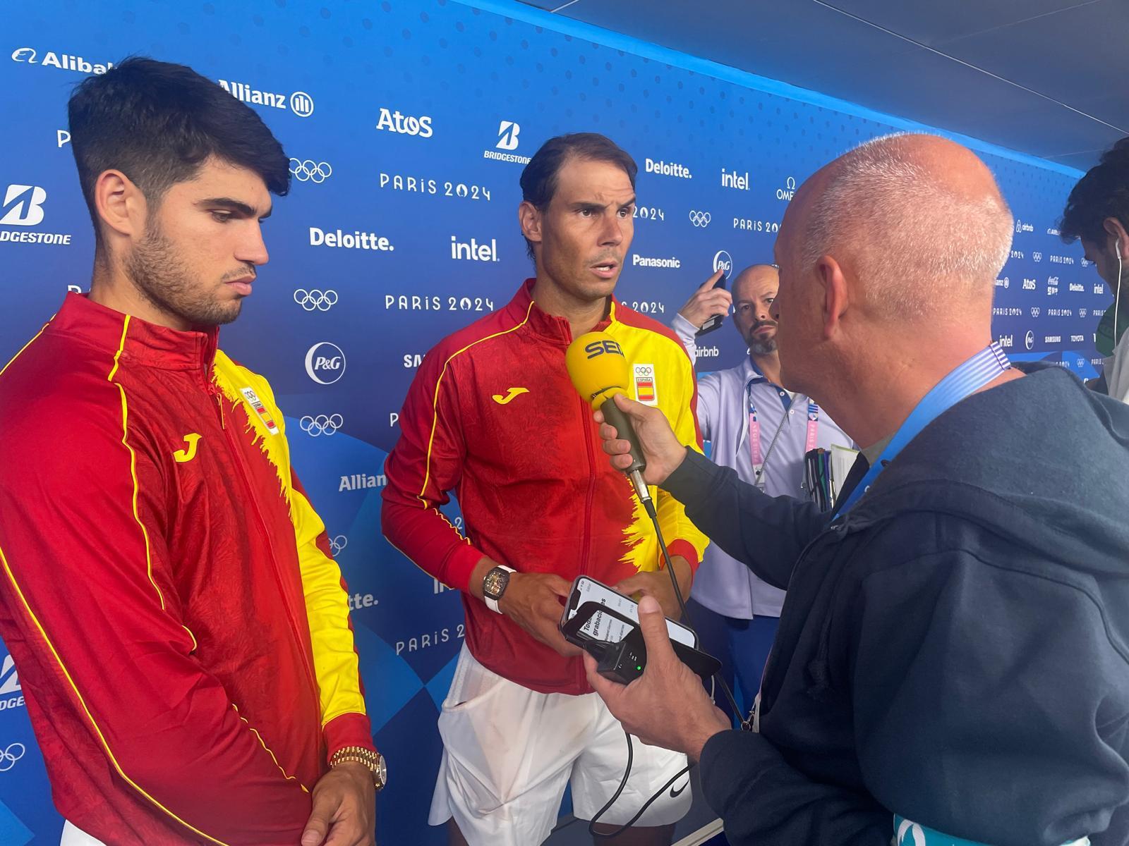 José Ignacio Tornadijo charla con Rafa Nadal y Carlos Alcaraz en los Juegos Olímpicos de 2024