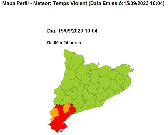Mapa de risc de pluges abundants