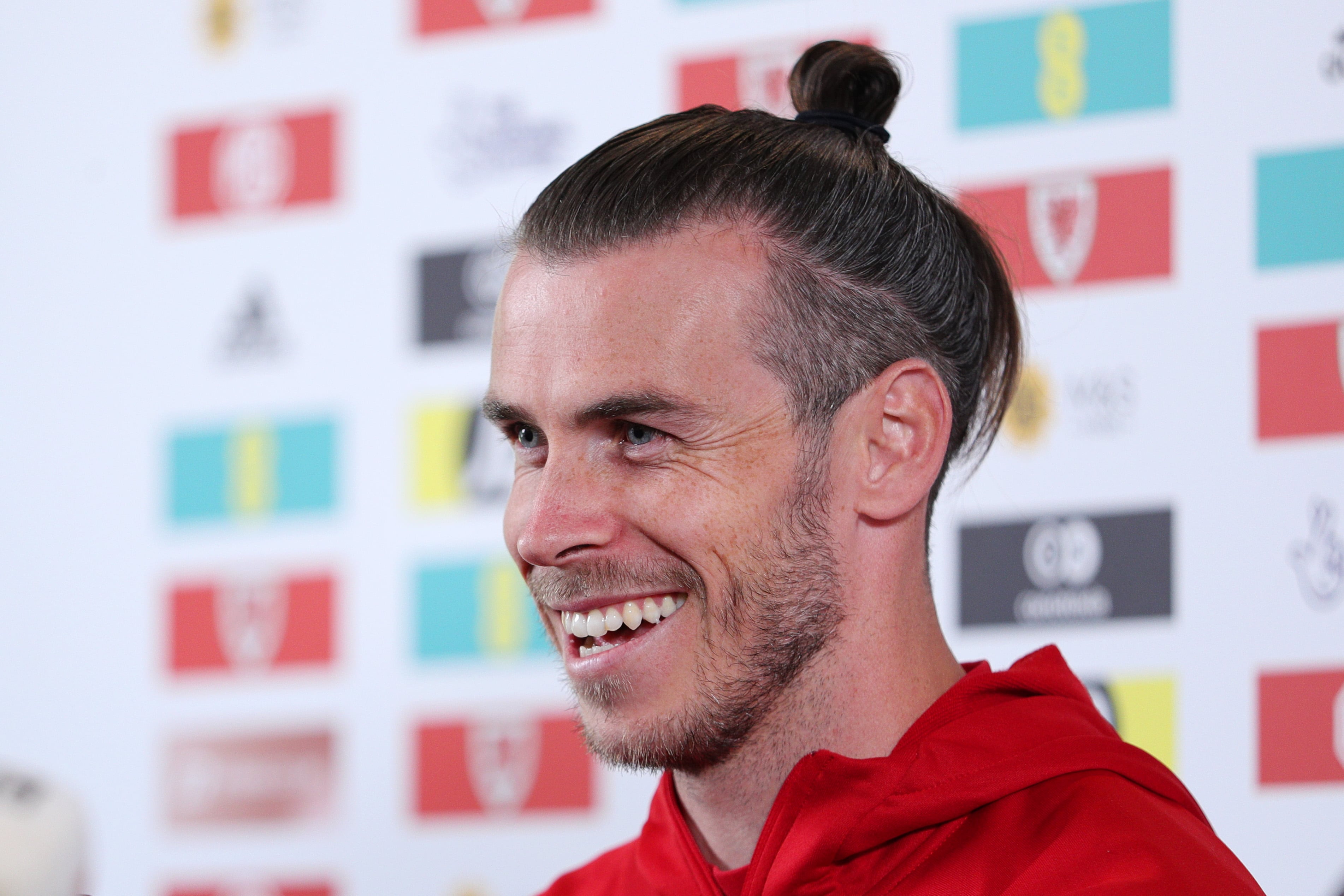 Gareth Bale, en la rueda de prensa con la selección de Gales