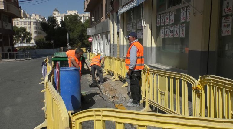 Obras junto al ayuntamiento