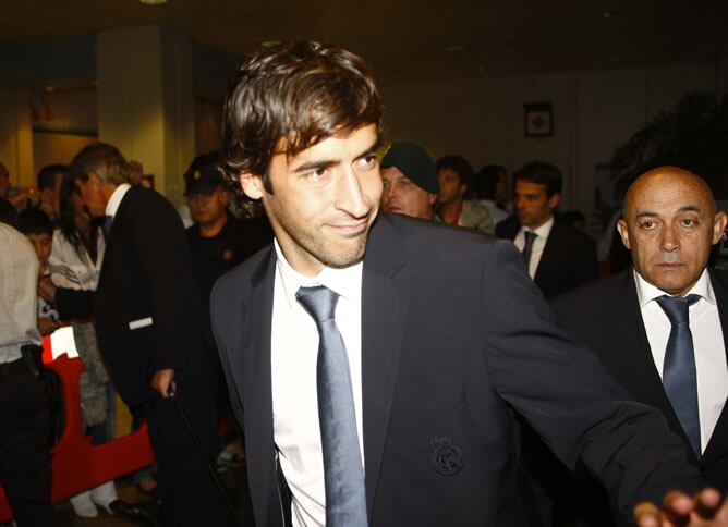 Raúl, a su llegada a  Gijón