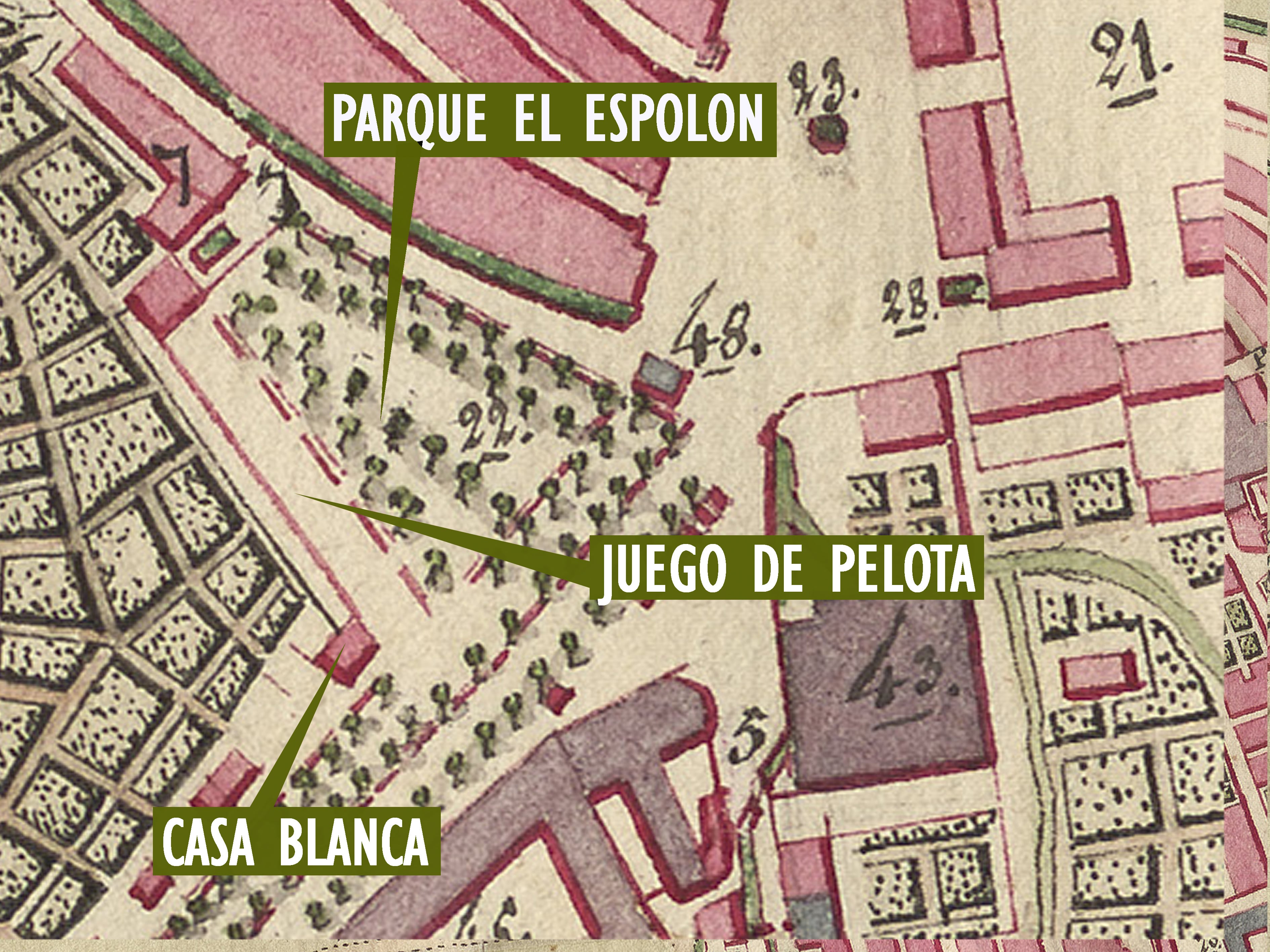 El Espolón, Juego de Pelota y Casa Blanca