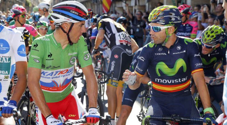 Valverde y &#039;Purito&#039; Rodríguez en la vuelta ciclista