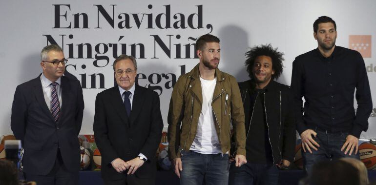 Florentino Pérez, en la presentación de una campaña solidaria del Real Madrid.