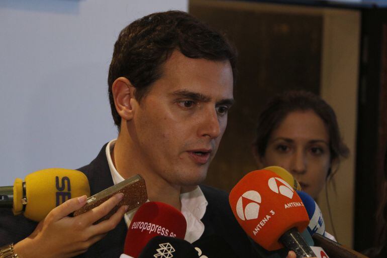 El líder de Ciudadanos, Albert Rivera, ante los medios la semana pasada