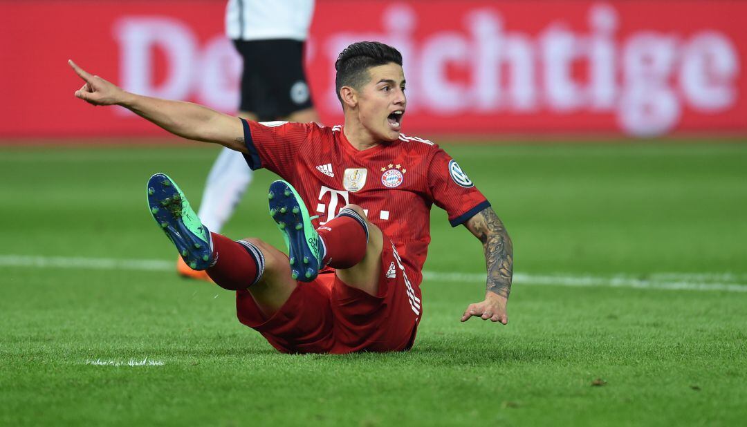 James Rodríguez, en un partido del Bayern