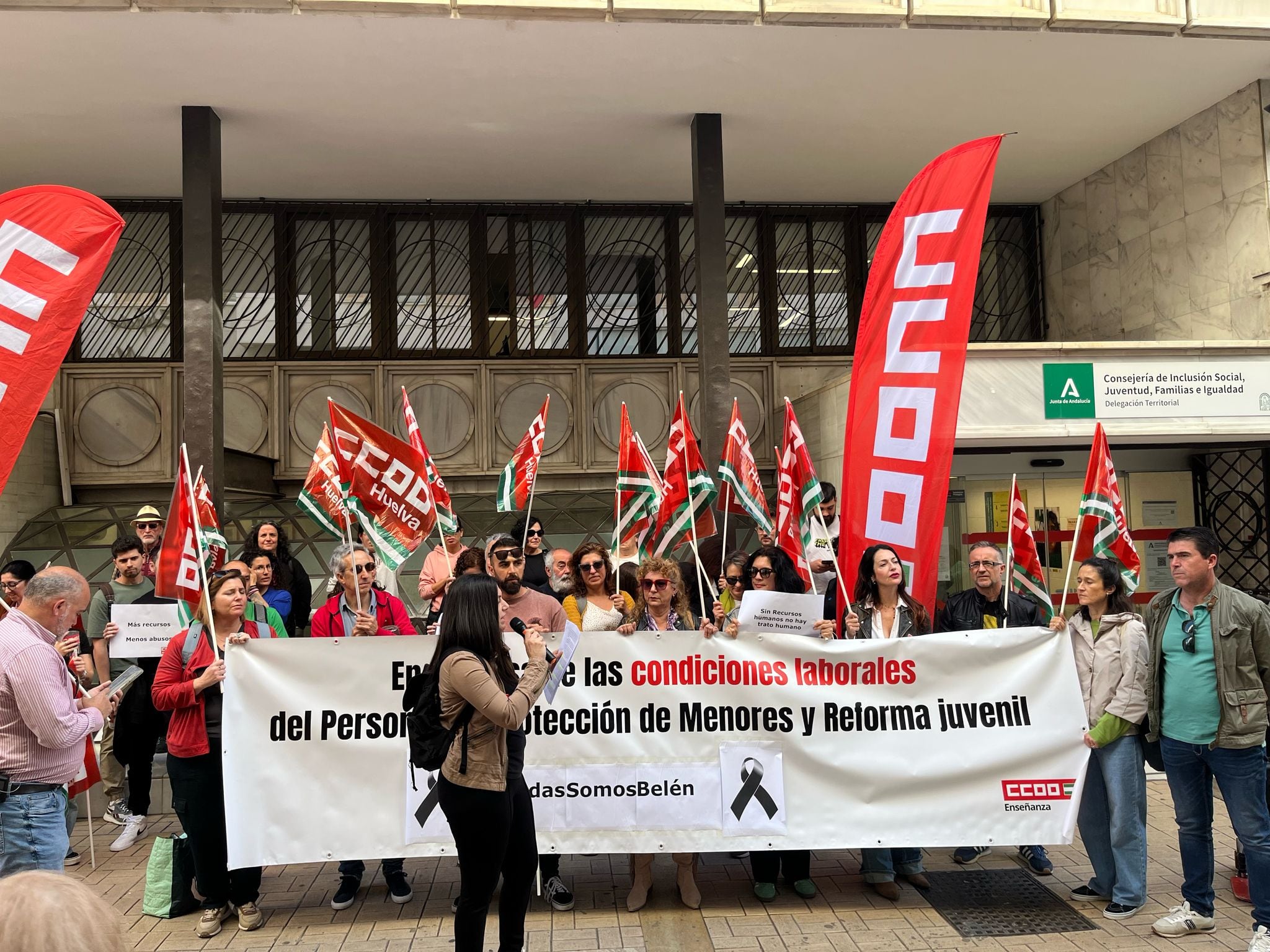 Concentración de CCOO en Huelva (Imagen de archivo)