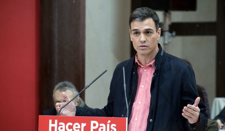 El secretario general del PSOE, Pedro Sánchez, durante su intervención en el comité federal del PSOE.