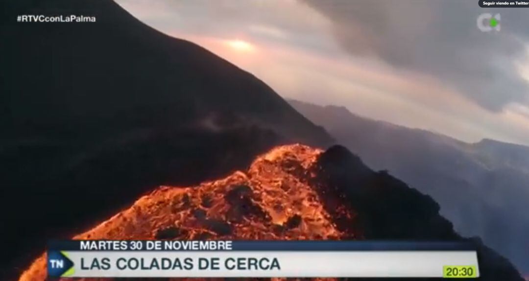 Las coladas del volcán de La Palma de cerca.