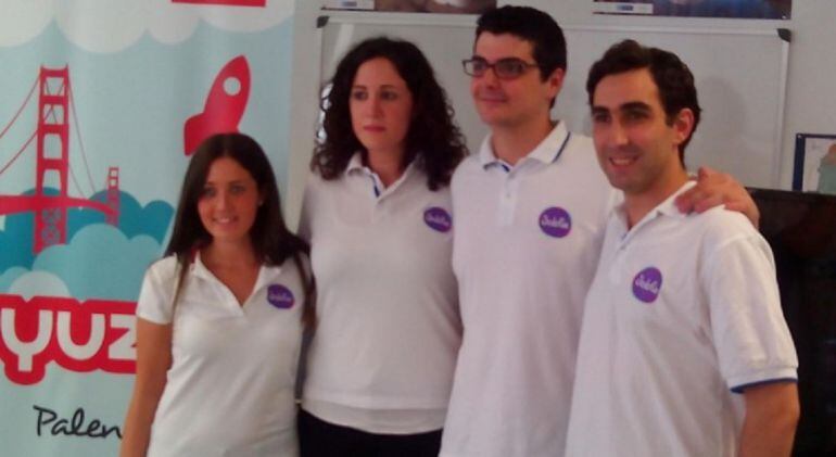 Promotores de la web de selección de personal Jobfie ganadora del premio Yuzz en Palencia. 