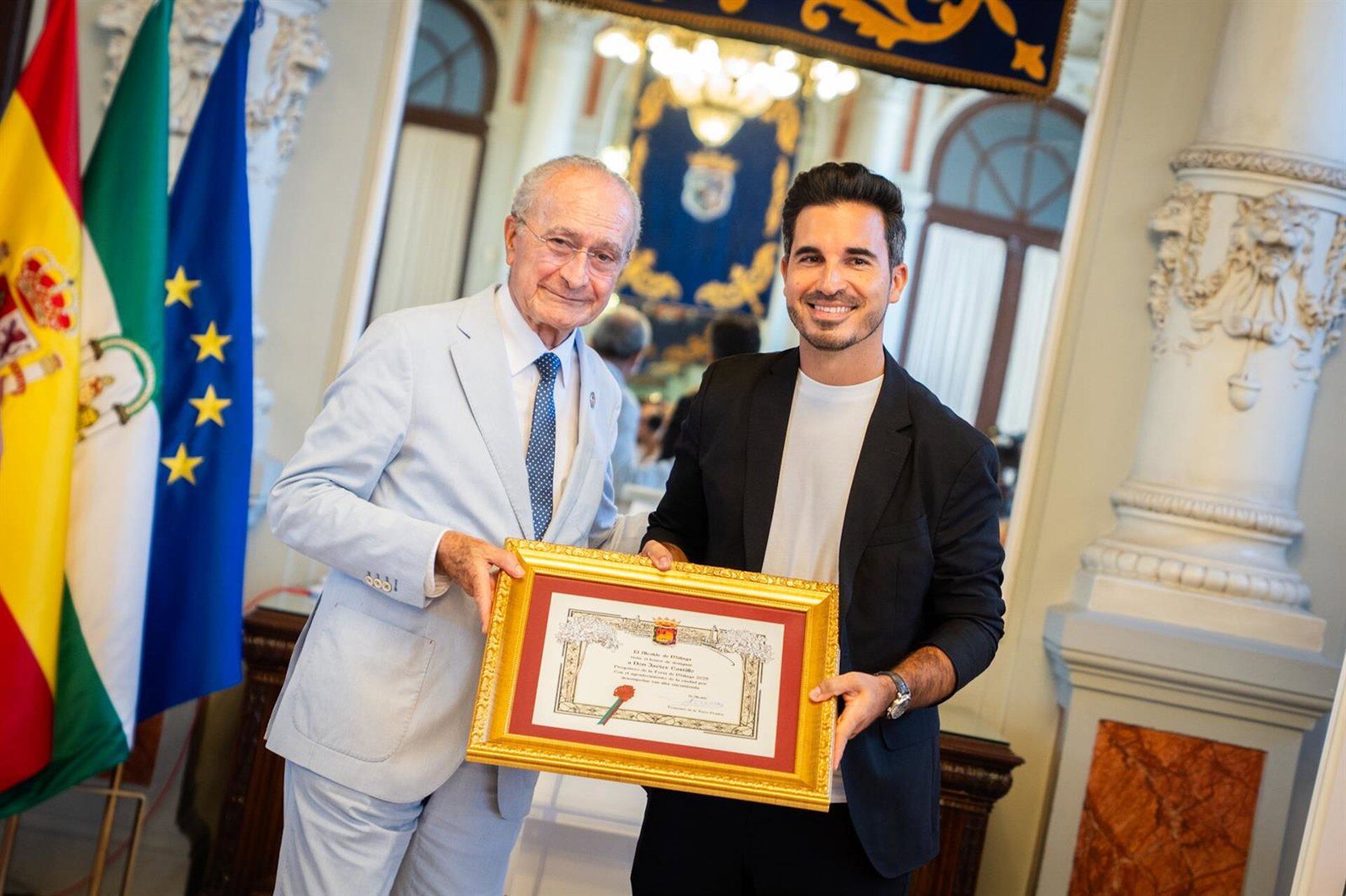 Castillo durante la presentación como pregonero de la Feria de Málaga este lunes