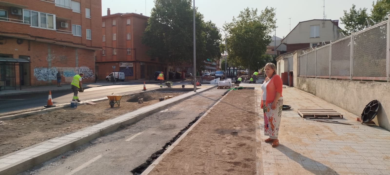 La concejala de urbanismo, Ana Belén González, visita las obras de la C/ Doctor Fleming