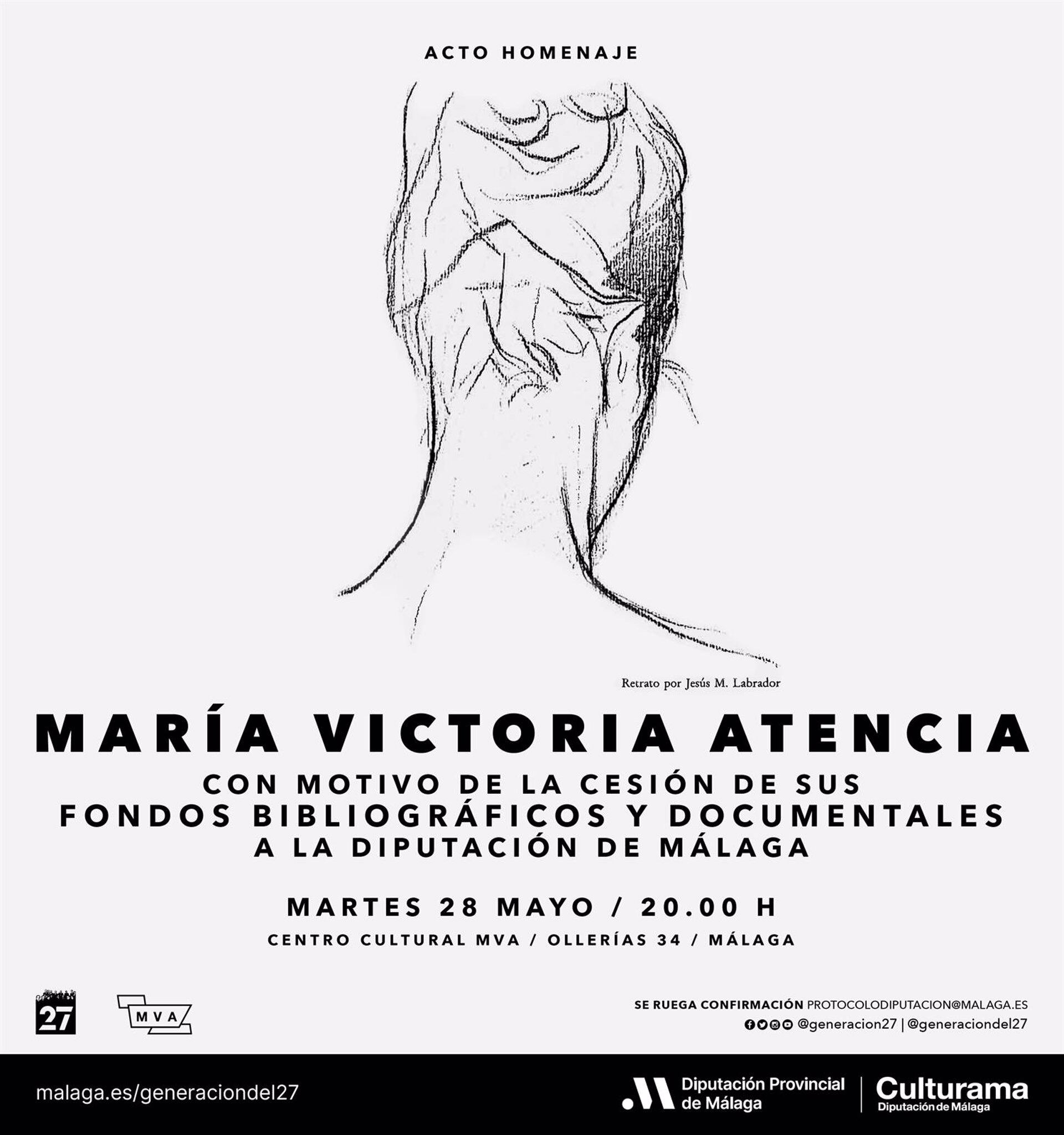 Homenaje a María Victoria Atencia, programado para el martes 28 de mayo
