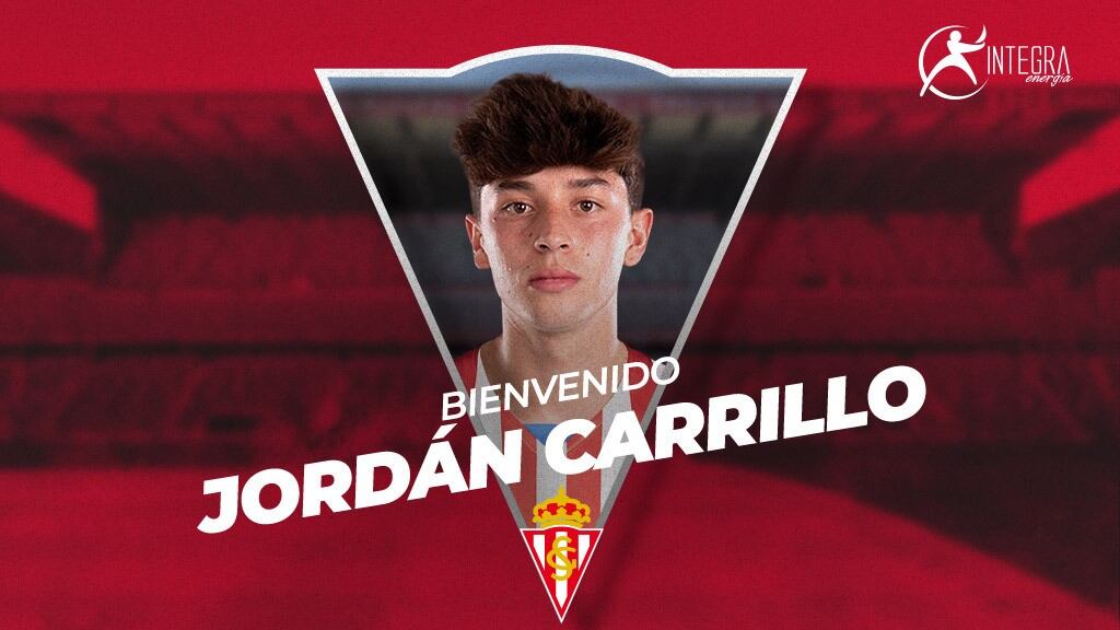 Cartel anunciador del fichaje de Jordan Carrillo por el Sporting.