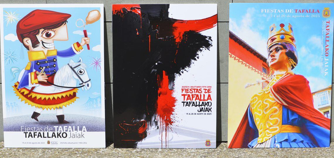 Carteles finalistas del concurso para anunciar las fiestas de Tafalla