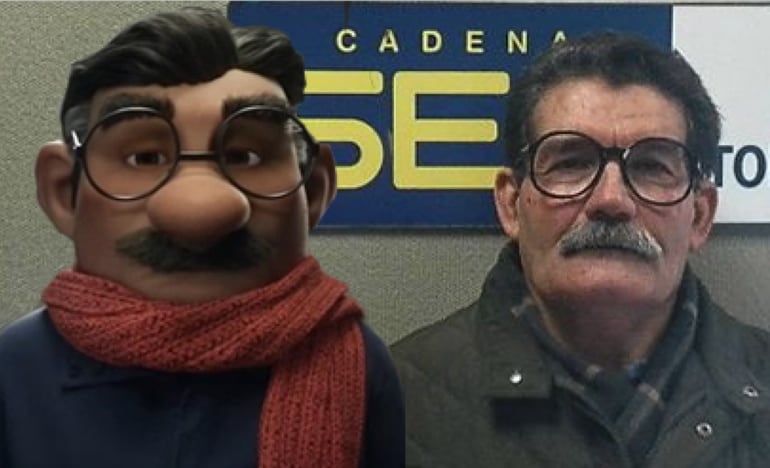 Casimiro junto al personaje que ha inspirado