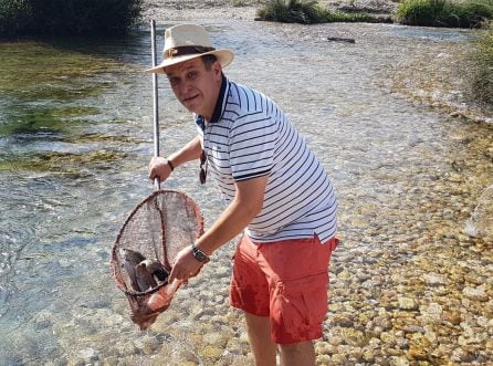 ANTONIO López durante la suelta en el coto Peralta