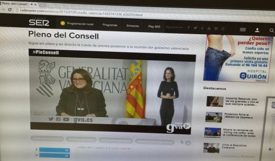 Imagen de la señal institucional de la rueda de prensa emitida del 6 de noviembre