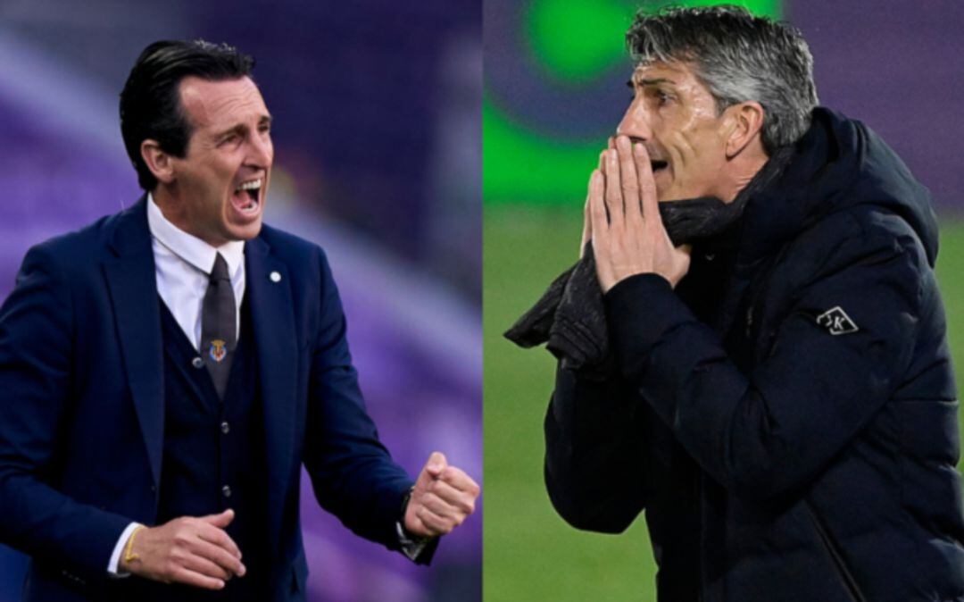 Emery, entrenador del Villarreal, y Alguacil, entrenador de la Real Sociedad.