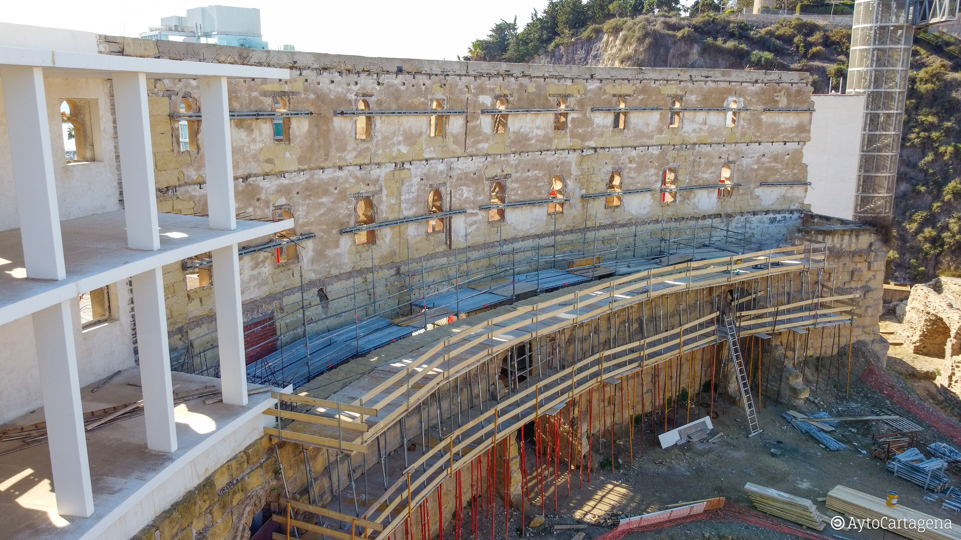 Obras de recuperación del Anfiteatro Romano de Cartagena