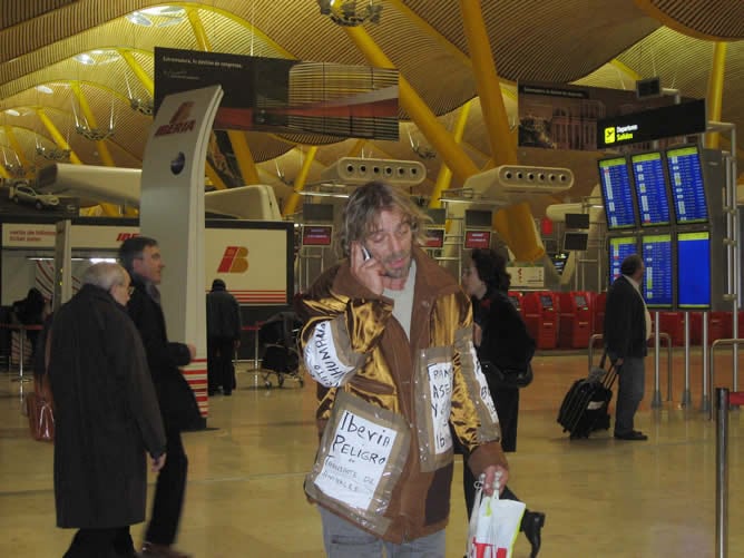 Manuel García, en la T4 del aeropuerto de Barajas.