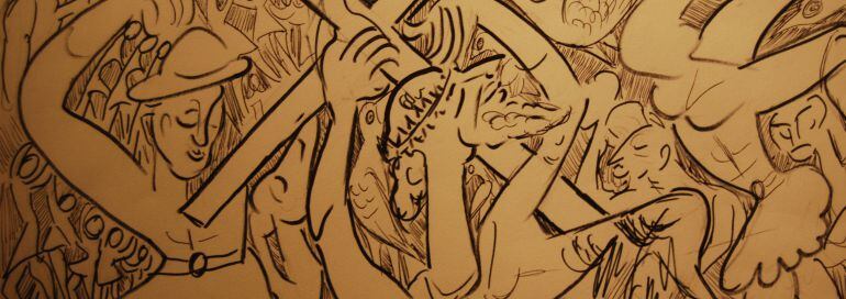 Cartel de la Semana Santa de Cuenca de 2008 realizado con un dibujo del ceramista conquense Pedro Mercedes.