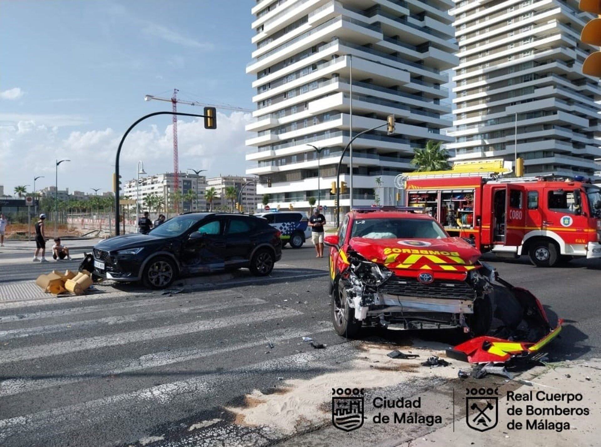 Imagen del accidente en la calle Pacífico.