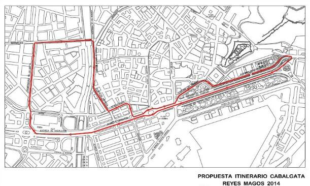 Itinerario propuesto para la cabalgata de Reyes de 2014