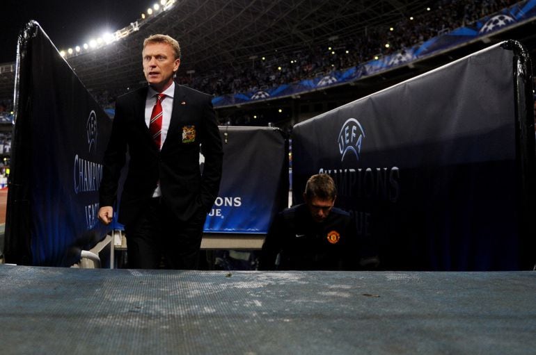 David Moyes en su última visita a Anoeta con el Manchester United.