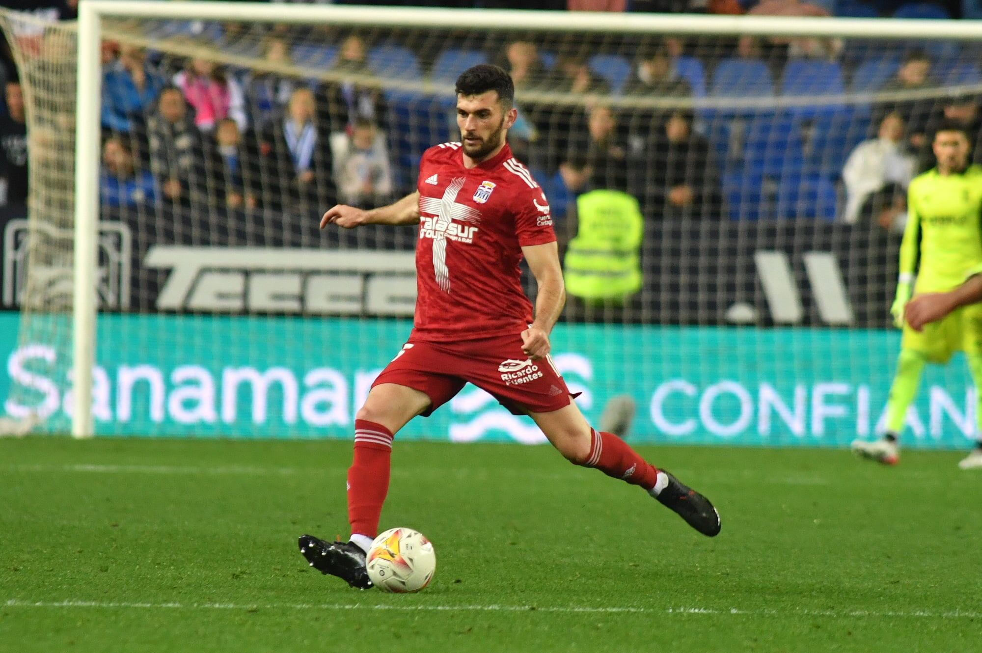 Pablo Vázquez durante el partido en La Rosaleda