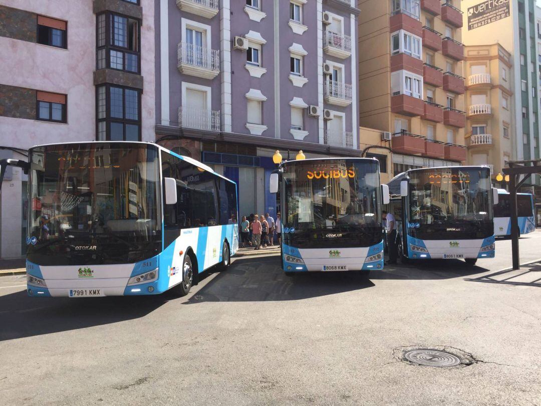 Autobuses públicos en La Línea.