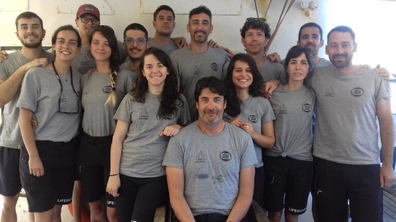 Los voluntarios en la misión del Golfo Azzurro.
