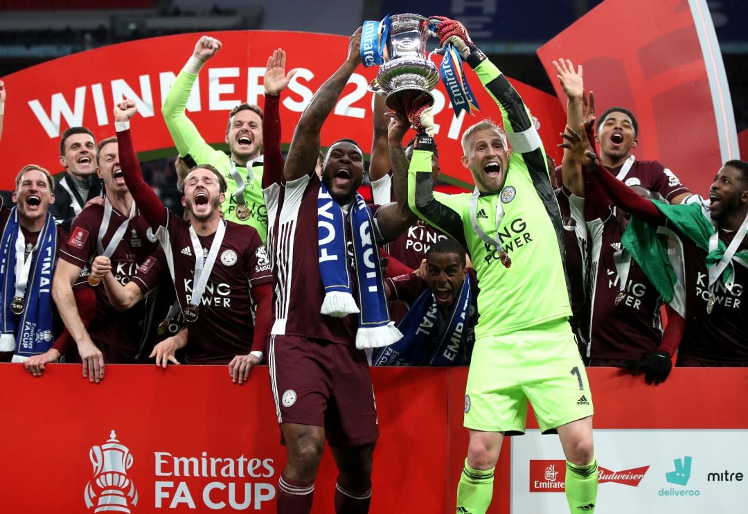 El Leicester City celebra su título de FA Cup