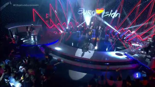 Plató de &#039;Objetivo Eurovisión&#039; durante la actuación de Salvador Beltrán