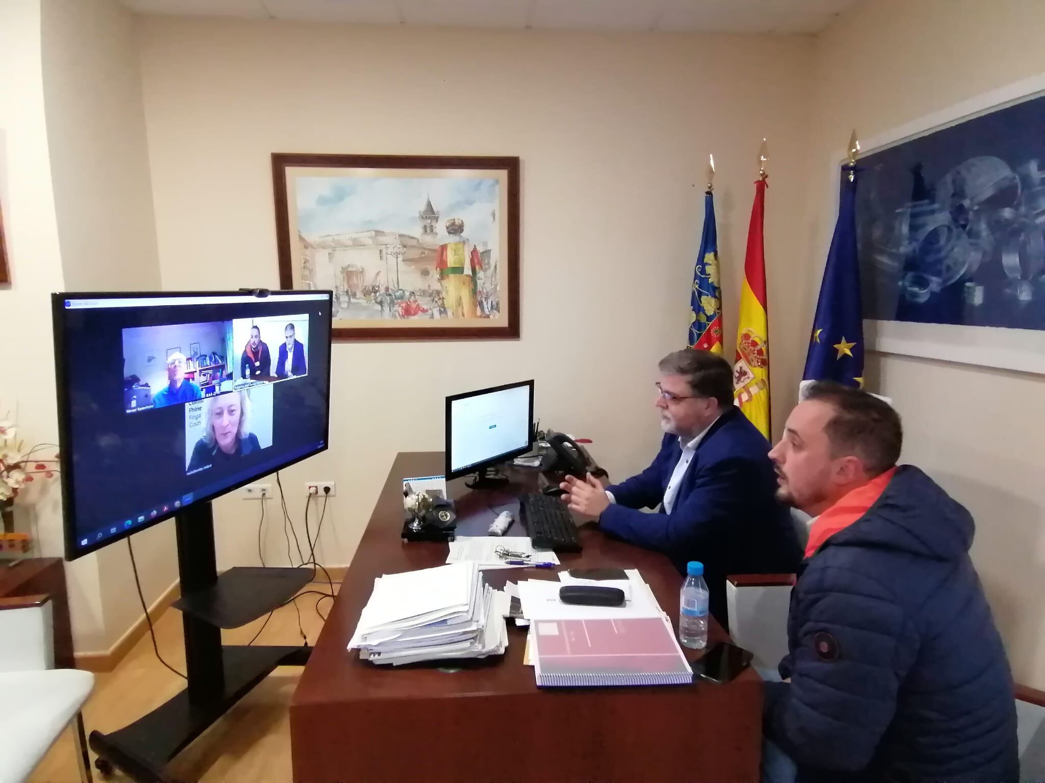 Momento de la reunión telemática