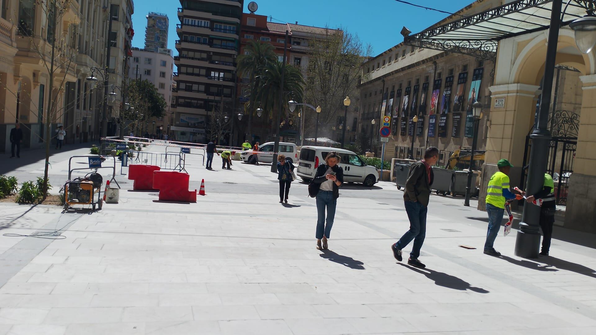 Imagen de archivo de las obras de la avenida de la Constitución, que impidieron durante meses la conexión del itinerario ciclista de la calle Astilleros con Médico Pascual Pérez