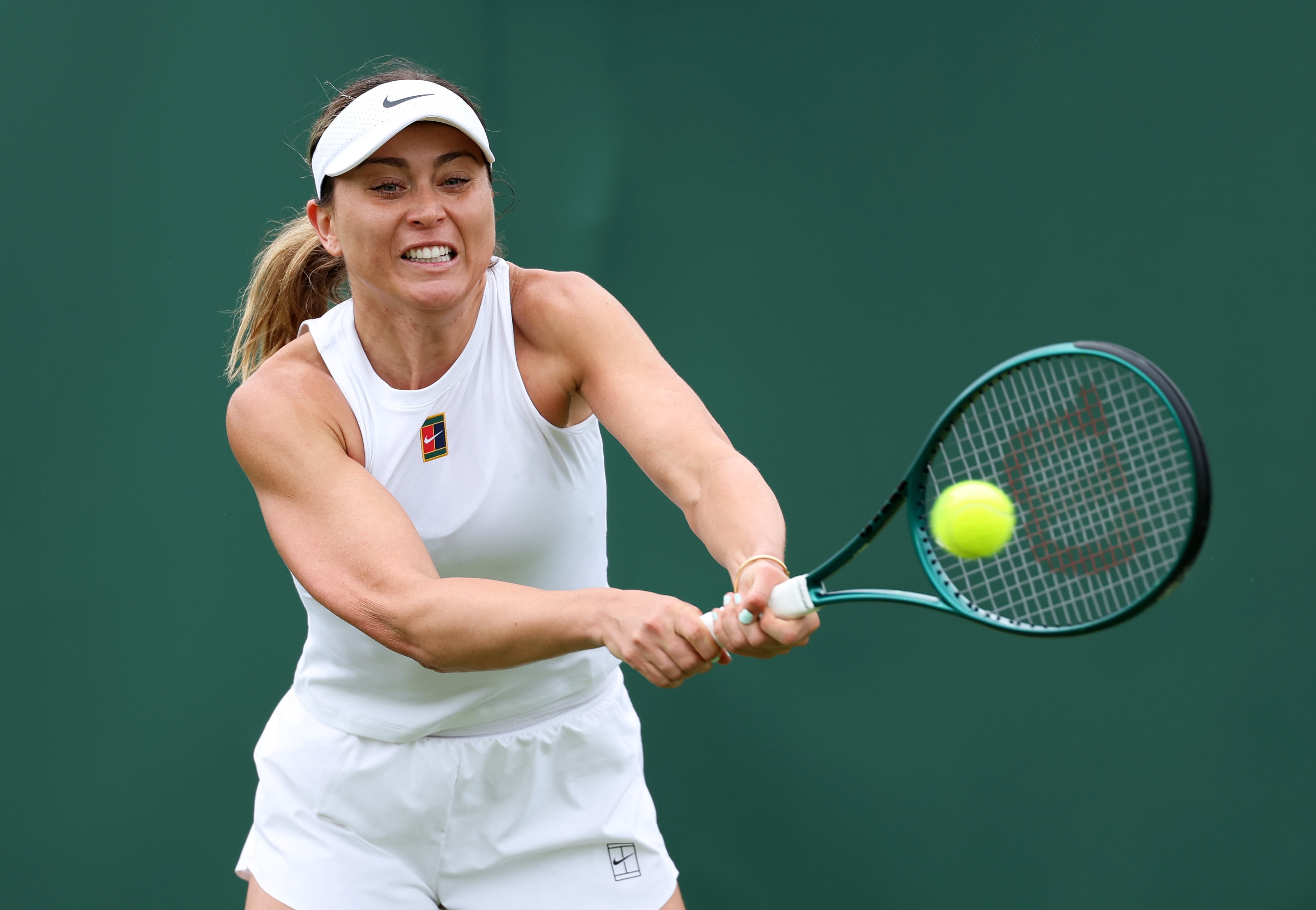 Paula Badosa, durante un partido en Wimbledon 2025
