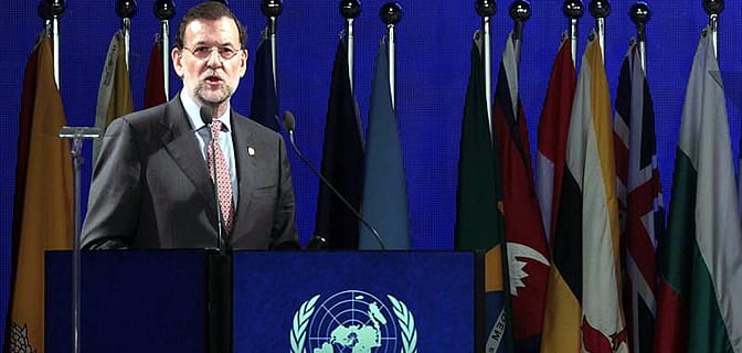 El presidente del gobierno español Mariano Rajoy, en un momento de su intervención en el pleno de la Conferencia de la ONU sobre Desarrollo Sostenible RIO, que se celebra en la ciudad brasileña de Río de Janeiro