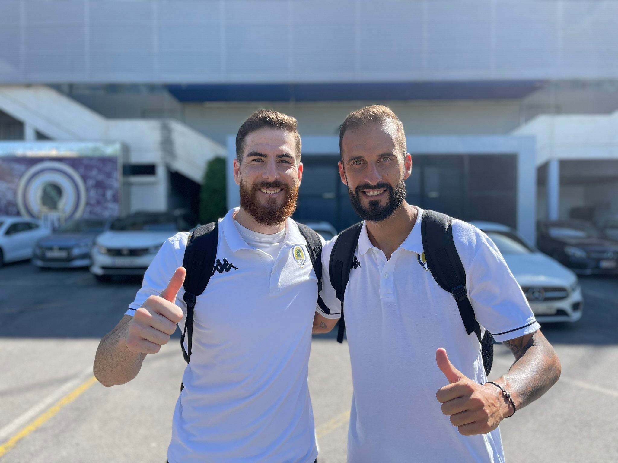 Carlos Abad y Josema, jugadores del Hércules CF