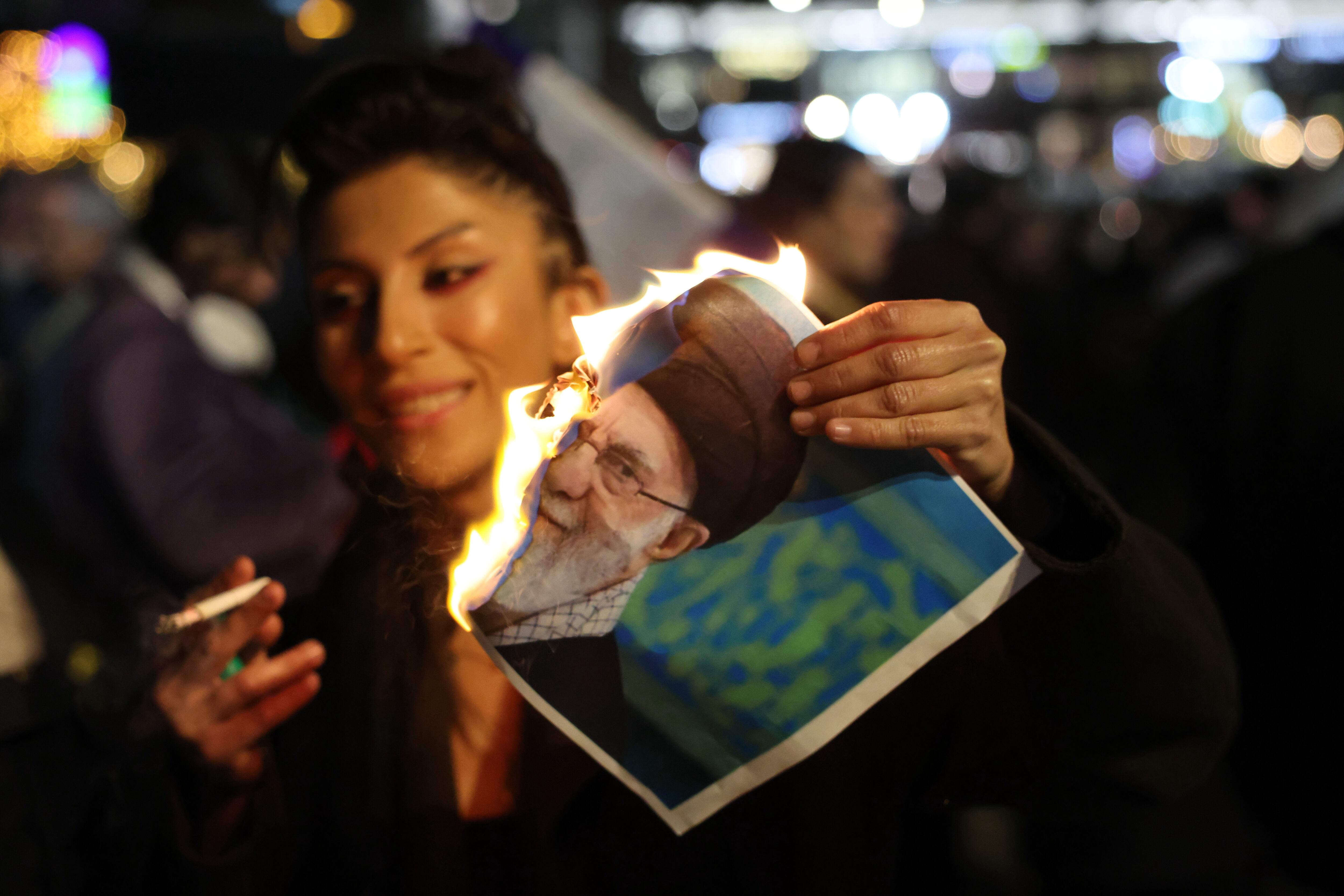 Protesta en Israel contra el régimen iraní.