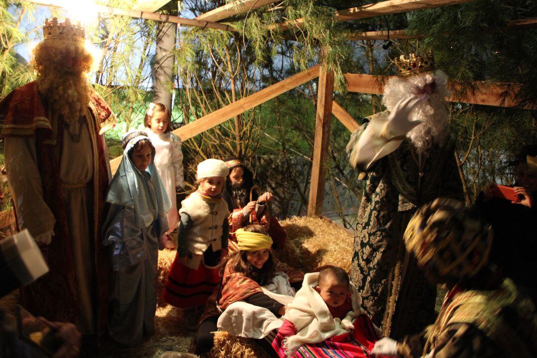 Imagen de archivo del belén viviente en el barrio de Santa Clara de Cuéllar