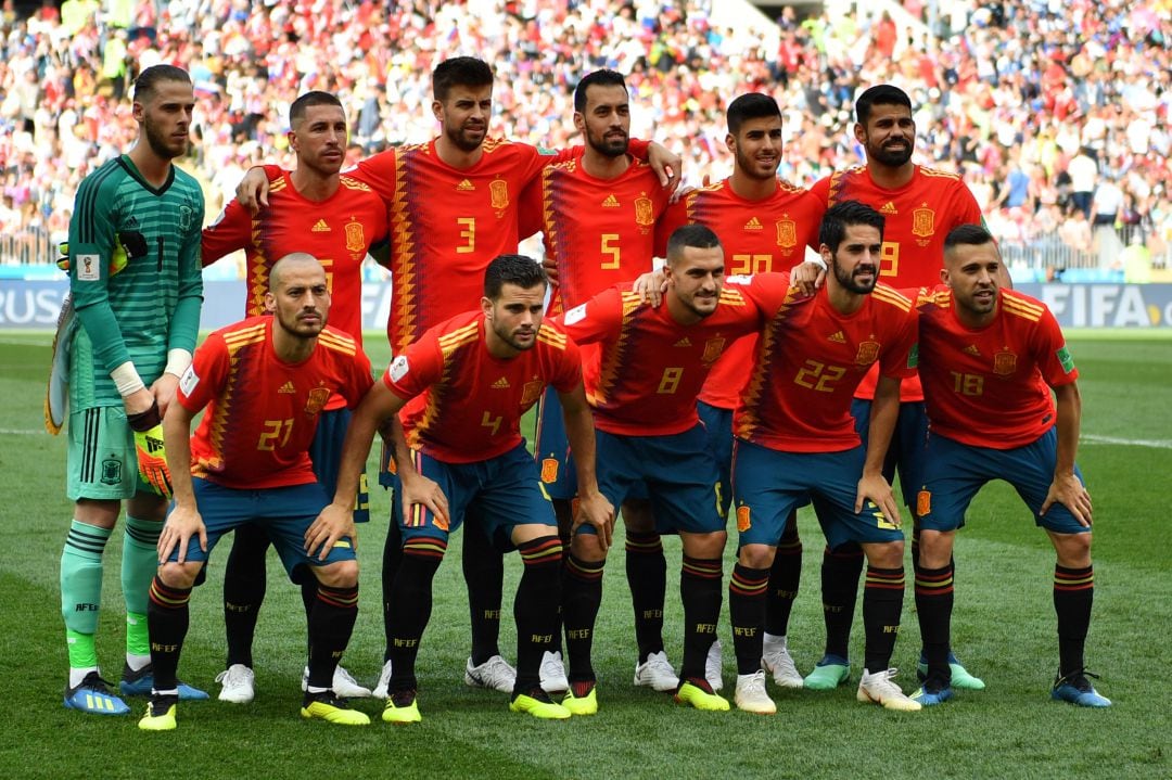 Once inicial de España contra Rusia en la Copa del Mundo de 2018 en la que había varios jugadores del Real Madrid