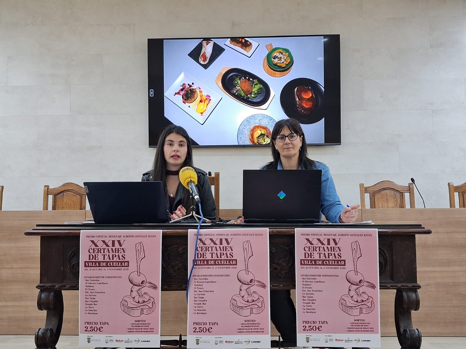 Lucía Arranz y Rosa Quintanilla, presenta el XXIV Certamen de Tapas Villa de Cuéllar