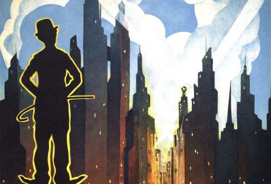 Cartel de la película &#039;Luces de la ciudad&#039; de Charles Chaplin.