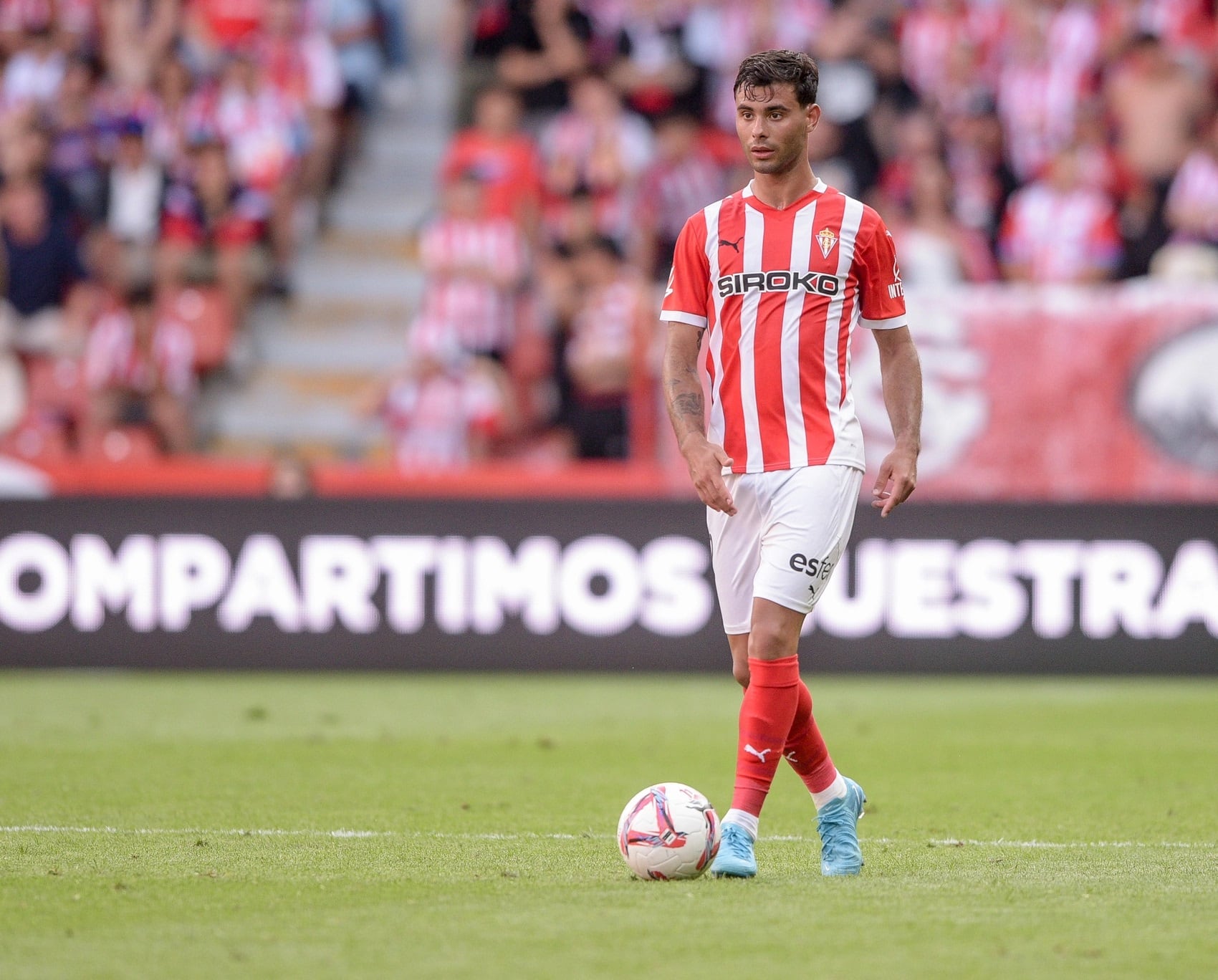 Diego Sánchez, futbolista del Sporting, durante un encuentro.